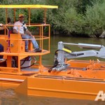 Aquamarine Crane Boat